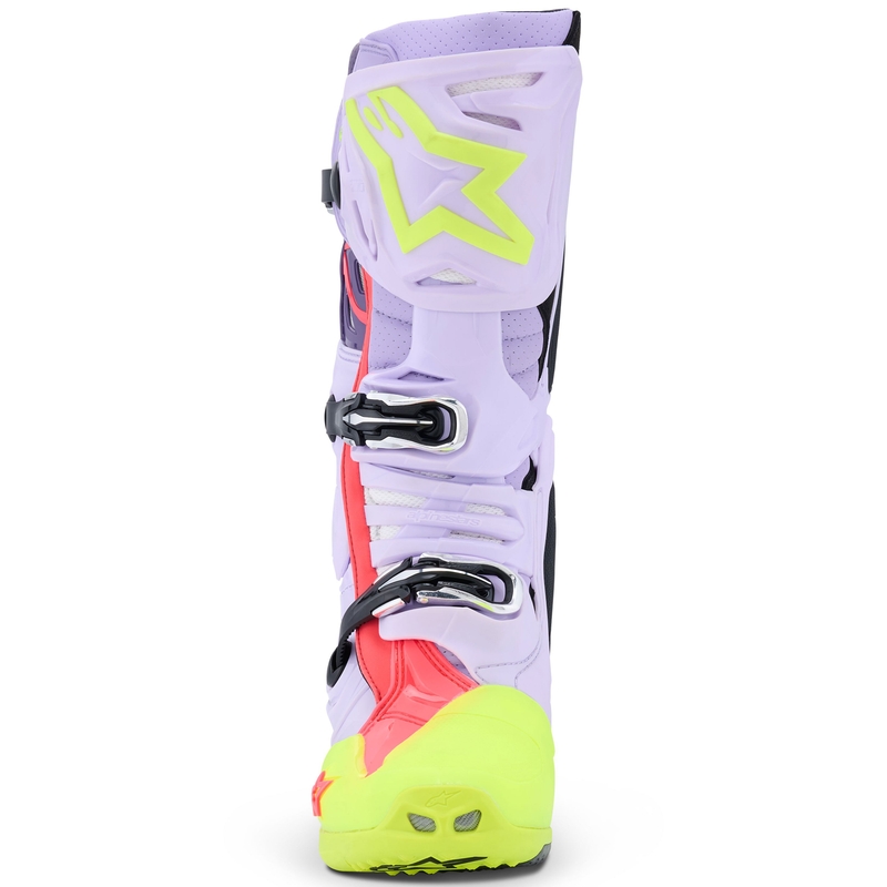 Motorcykelstøvler Alpinestars Tech 10 Supervented, Lilla-Fluo Gul-Pink