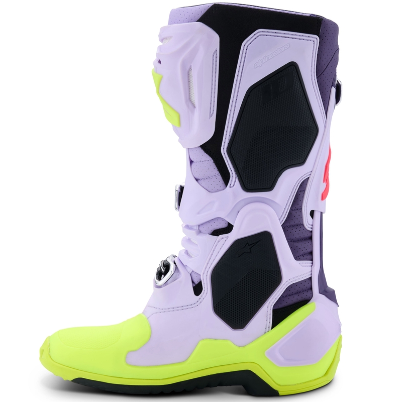 Motorcykelstøvler Alpinestars Tech 10 Supervented, Lilla-Fluo Gul-Pink