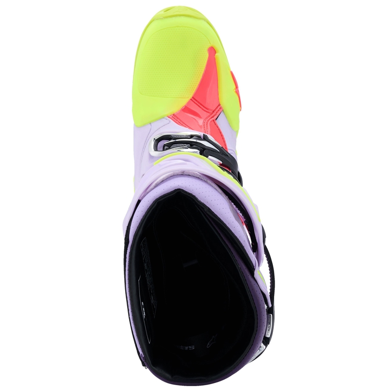Motorcykelstøvler Alpinestars Tech 10 Supervented, Lilla-Fluo Gul-Pink