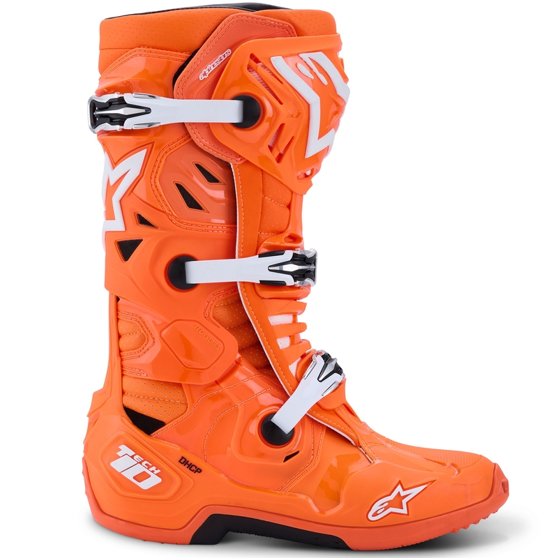 Alpinestars Tech 10 Supervented motorcykelstøvler, fluo orange-sort-hvid