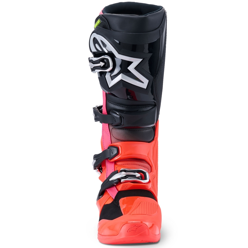 Alpinestars Tech 7 motorcykelstøvler sort-fluo rød-fluo pink