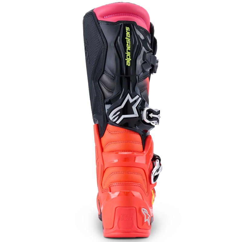 Alpinestars Tech 7 motorcykelstøvler sort-fluo rød-fluo pink