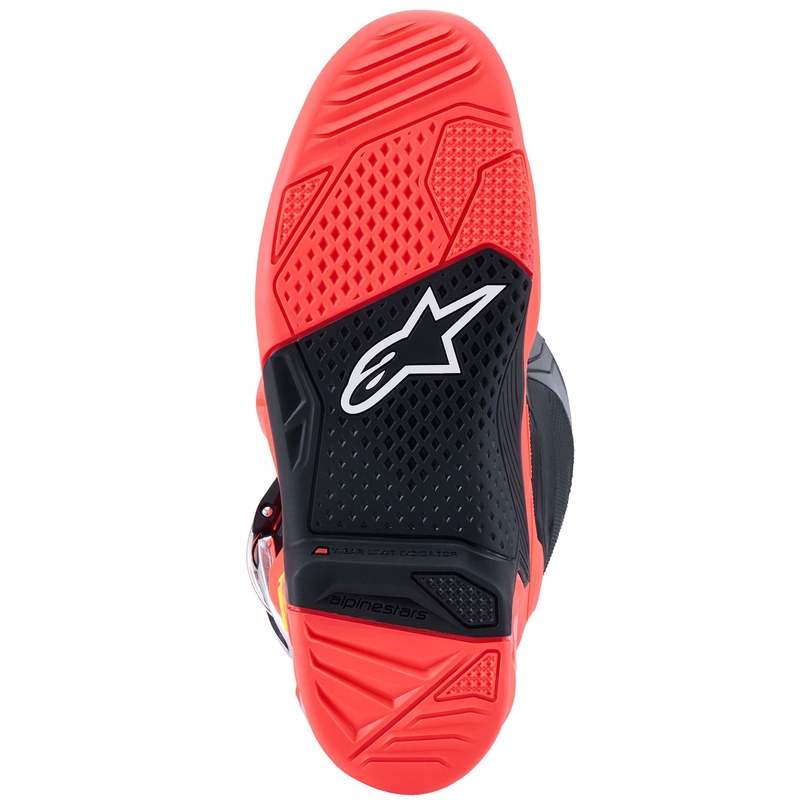 Alpinestars Tech 7 motorcykelstøvler sort-fluo rød-fluo pink
