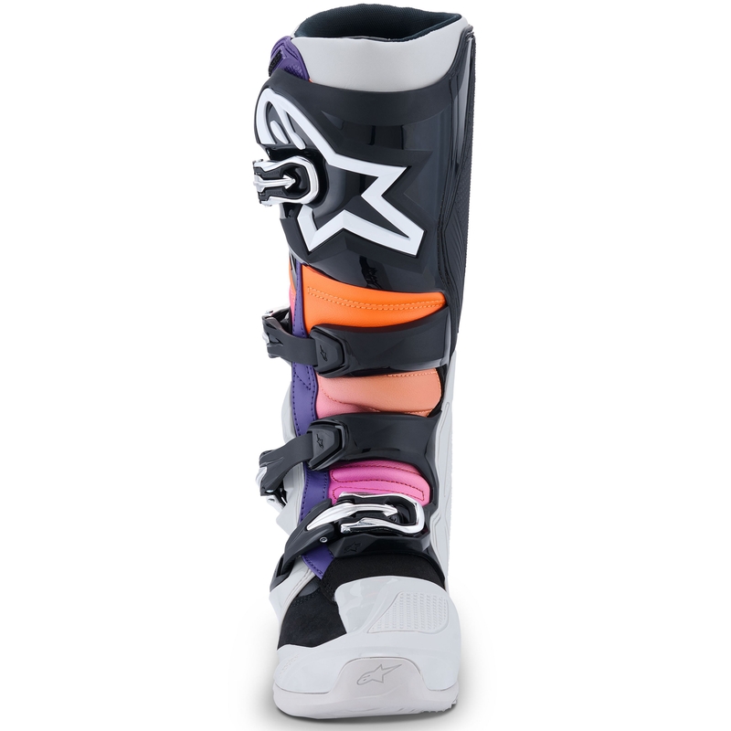 Alpinestars Tech 7 motorcykelstøvler sort-lysegrå-fluo orange-gradient