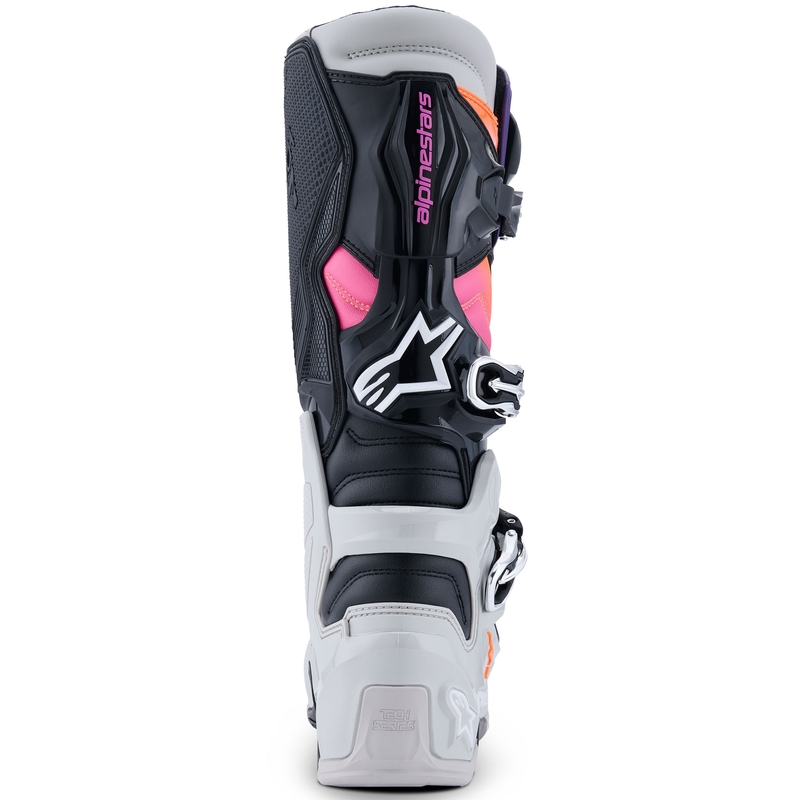 Alpinestars Tech 7 motorcykelstøvler sort-lysegrå-fluo orange-gradient