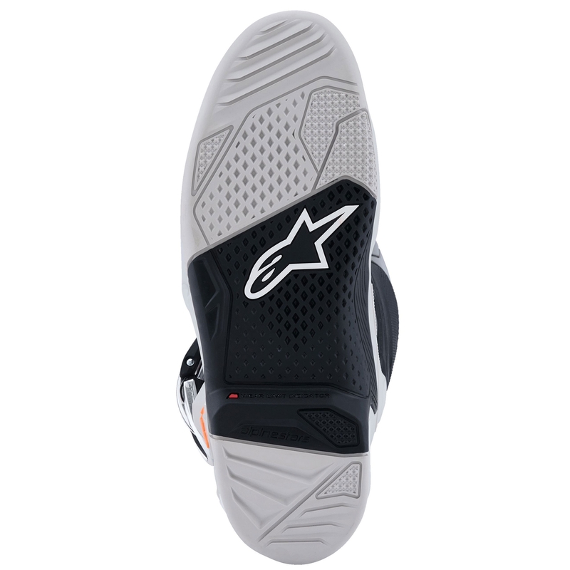 Alpinestars Tech 7 motorcykelstøvler sort-lysegrå-fluo orange-gradient
