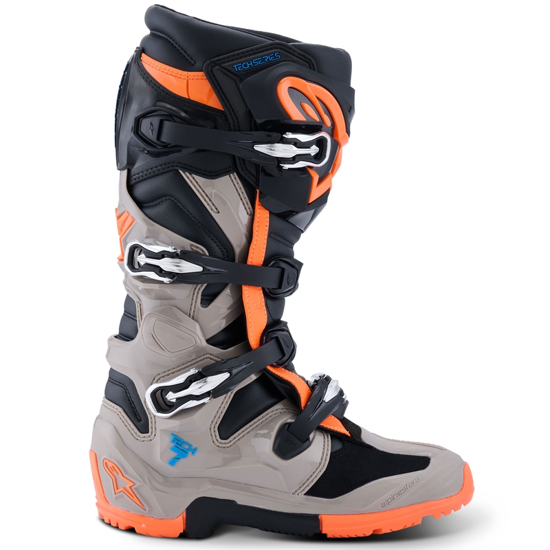 Motorcykelstøvler Alpinestars Tech 7 Enduro, Sort/Mørkegrå/Fluo Orange