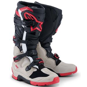 Motorcykelstøvler Alpinestars Tech 7 Enduro Sort/Lysegrå/Rød