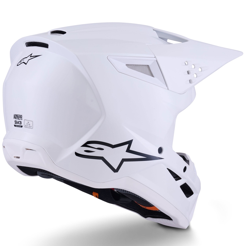 Alpinestars S-M3 Solid motocross hjelm hvid