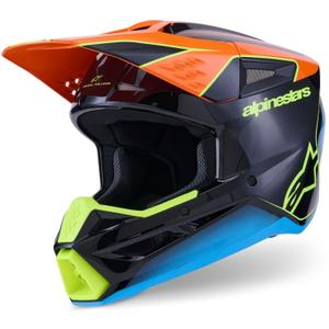 Alpinestars S-M3 Fray motocrosshjelm sort-fluo orange-fluo gul-turkis