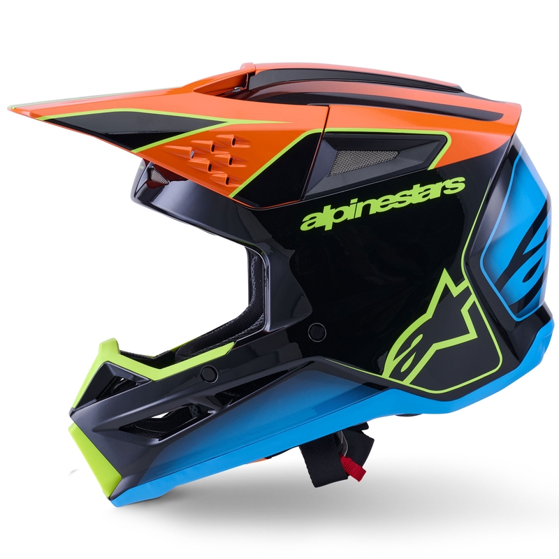 Alpinestars S-M3 Fray motocrosshjelm sort-fluo orange-fluo gul-turkis