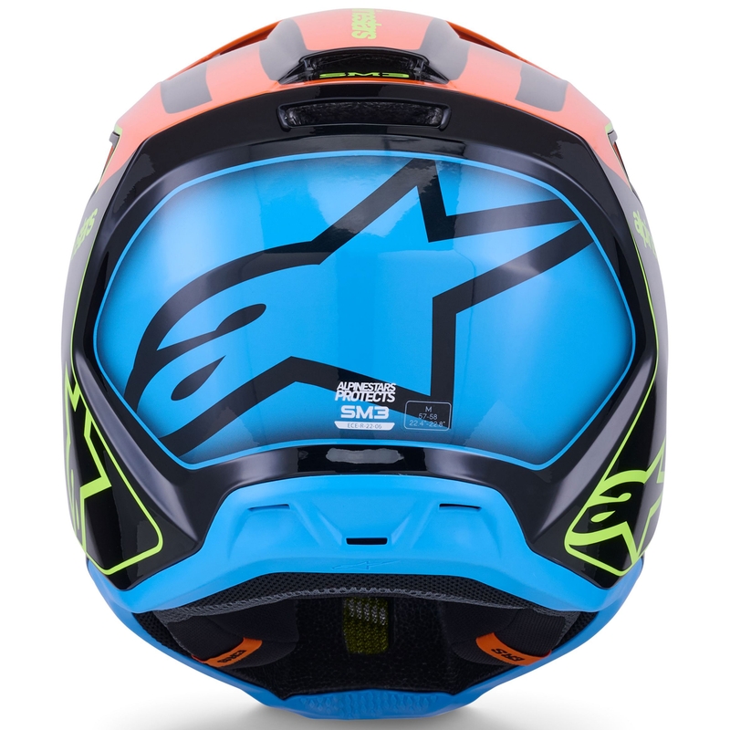 Alpinestars S-M3 Fray motocrosshjelm sort-fluo orange-fluo gul-turkis