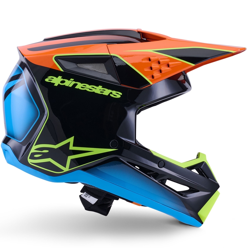 Alpinestars S-M3 Fray motocrosshjelm sort-fluo orange-fluo gul-turkis