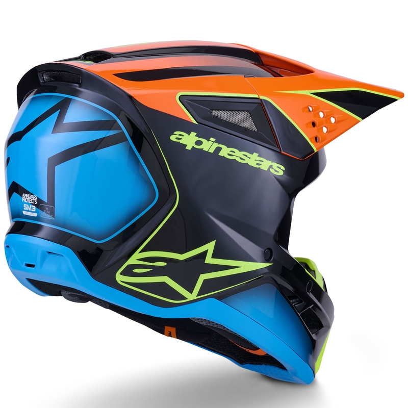Alpinestars S-M3 Fray motocrosshjelm sort-fluo orange-fluo gul-turkis