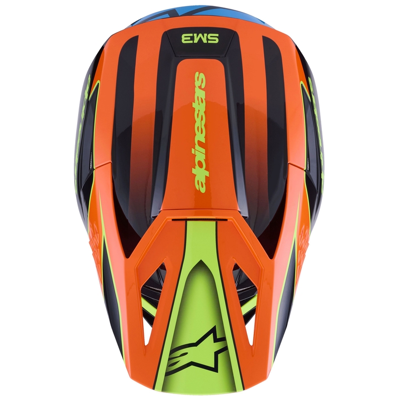Alpinestars S-M3 Fray motocrosshjelm sort-fluo orange-fluo gul-turkis