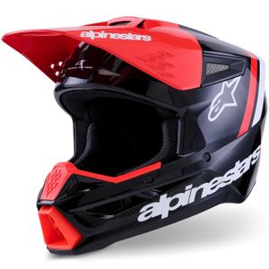 Alpinestars S-M3 Radium motocrosshjelm sort-fluo rød-hvid