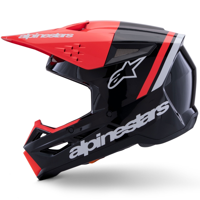 Alpinestars S-M3 Radium motocrosshjelm sort-fluo rød-hvid