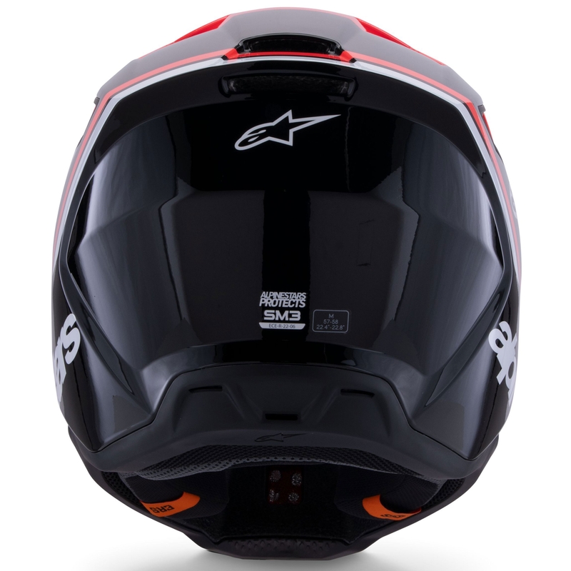 Alpinestars S-M3 Radium motocrosshjelm sort-fluo rød-hvid