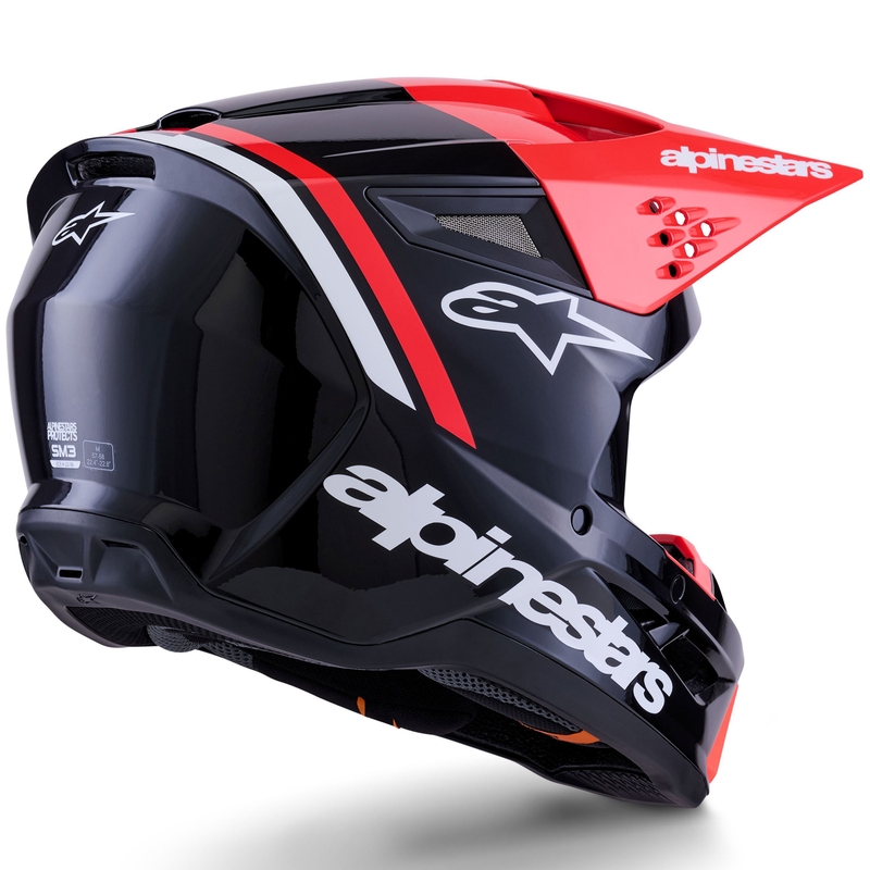 Alpinestars S-M3 Radium motocrosshjelm sort-fluo rød-hvid