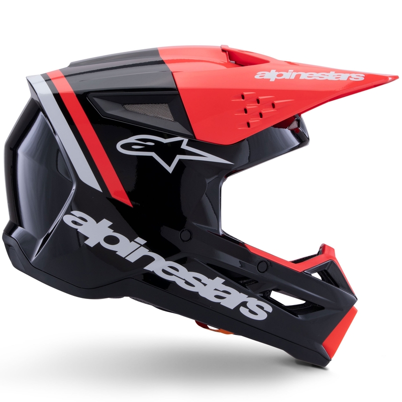 Alpinestars S-M3 Radium motocrosshjelm sort-fluo rød-hvid