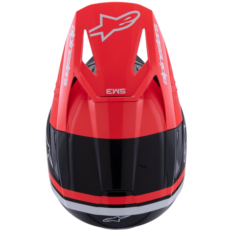 Alpinestars S-M3 Radium motocrosshjelm sort-fluo rød-hvid