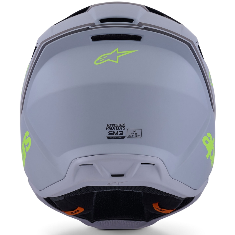 Alpinestars S-M3 Radium motocrosshjelm mat grå-fluo gul-sort