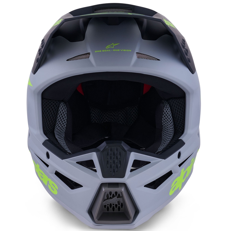 Alpinestars S-M3 Radium motocrosshjelm mat grå-fluo gul-sort