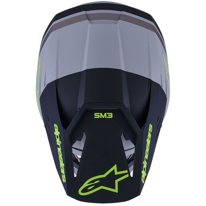 Alpinestars S-M3 Radium motocrosshjelm mat grå-fluo gul-sort