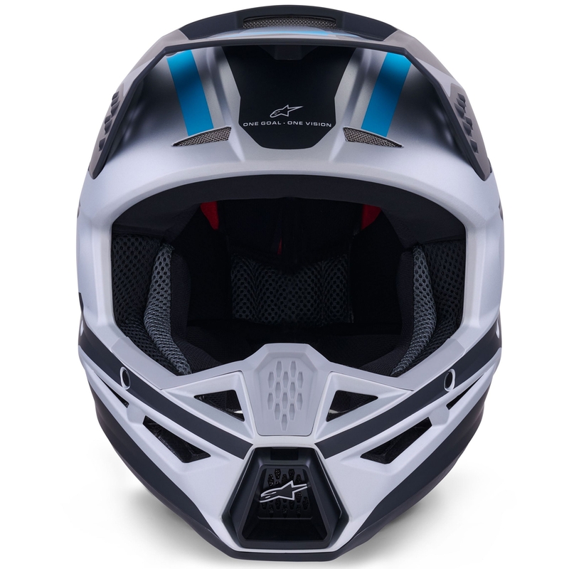Alpinestars S-M3 Heat motocrosshjelm sølv-blå-sort mat