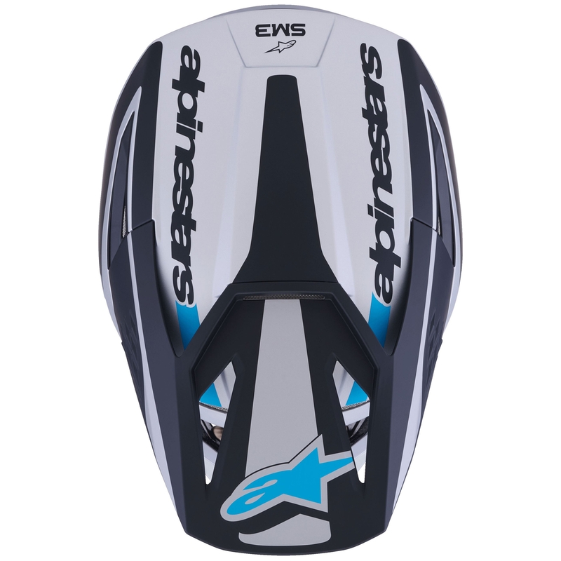 Alpinestars S-M3 Heat motocrosshjelm sølv-blå-sort mat
