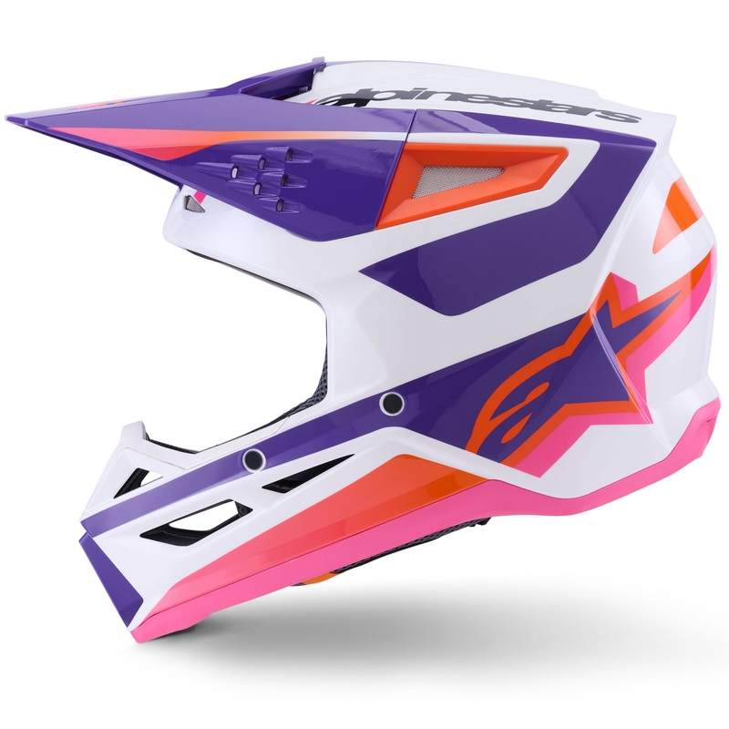 Alpinestars S-M3 Heat motocrosshjelm hvid-lilla-pink