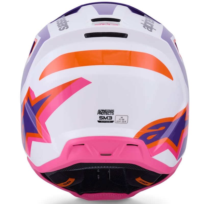 Alpinestars S-M3 Heat motocrosshjelm hvid-lilla-pink