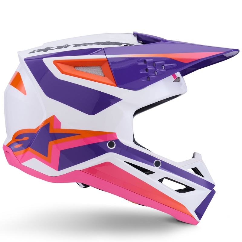 Alpinestars S-M3 Heat motocrosshjelm hvid-lilla-pink