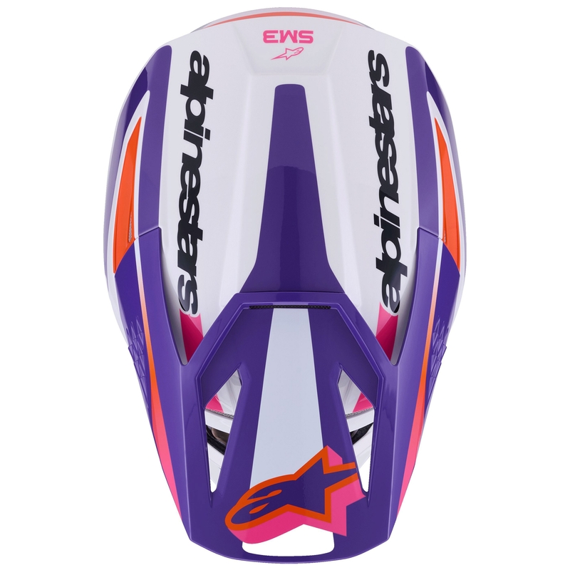 Alpinestars S-M3 Heat motocrosshjelm hvid-lilla-pink