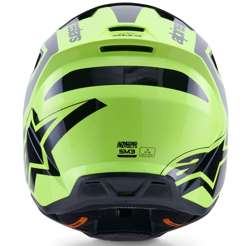 Alpinestars S-M3 Heat motocross hjelm fluo gul-sort