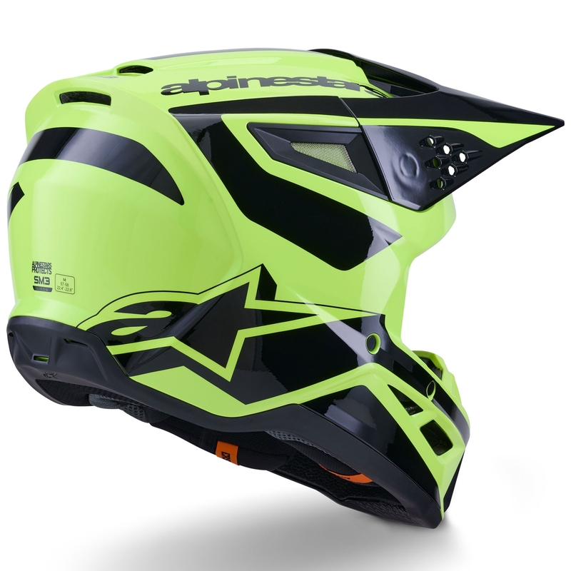 Alpinestars S-M3 Heat motocross hjelm fluo gul-sort