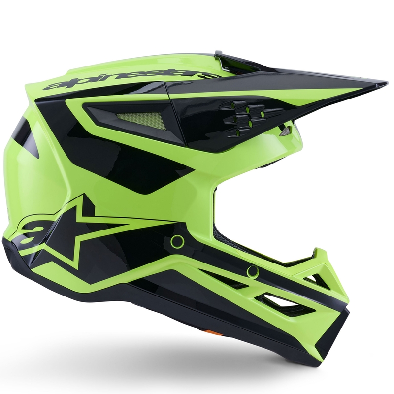 Alpinestars S-M3 Heat motocross hjelm fluo gul-sort