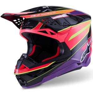 Crosshjelm Alpinestars Supertech S-M10 Era, Pink-Lilla-Fluo Gul