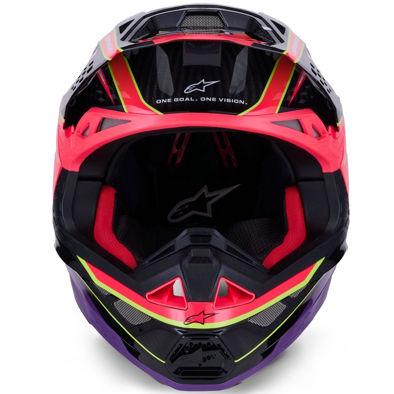 Crosshjelm Alpinestars Supertech S-M10 Era, Pink-Lilla-Fluo Gul