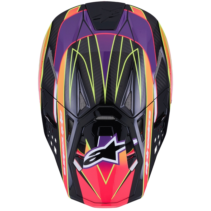 Crosshjelm Alpinestars Supertech S-M10 Era, Pink-Lilla-Fluo Gul