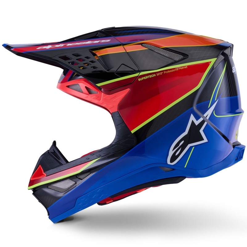 Alpinestars Supertech S-M10 Era motocrosshjelm blå-rød-fluo gul