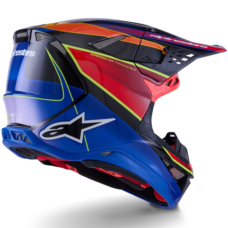 Alpinestars Supertech S-M10 Era motocrosshjelm blå-rød-fluo gul