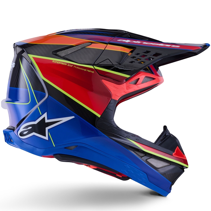 Alpinestars Supertech S-M10 Era motocrosshjelm blå-rød-fluo gul