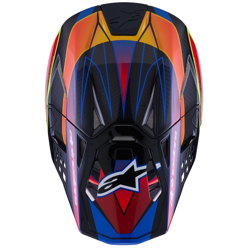Alpinestars Supertech S-M10 Era motocrosshjelm blå-rød-fluo gul