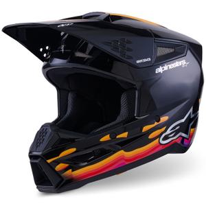 Alpinestars S-M3 Force motocrosshjelm sort-gul-rød-hvid