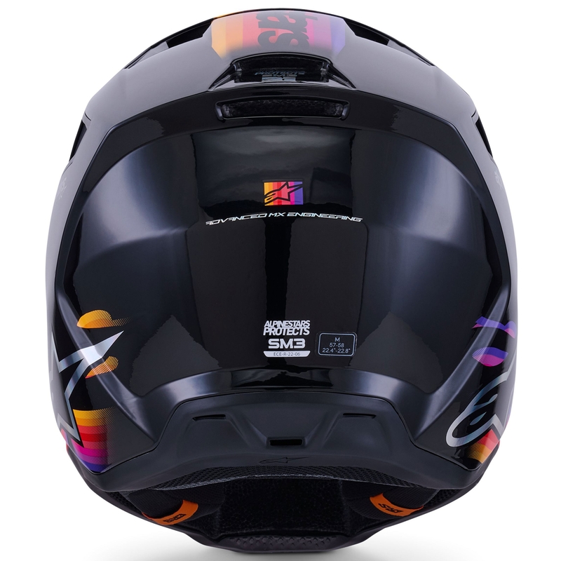 Alpinestars S-M3 Force motocrosshjelm sort-gul-rød-hvid