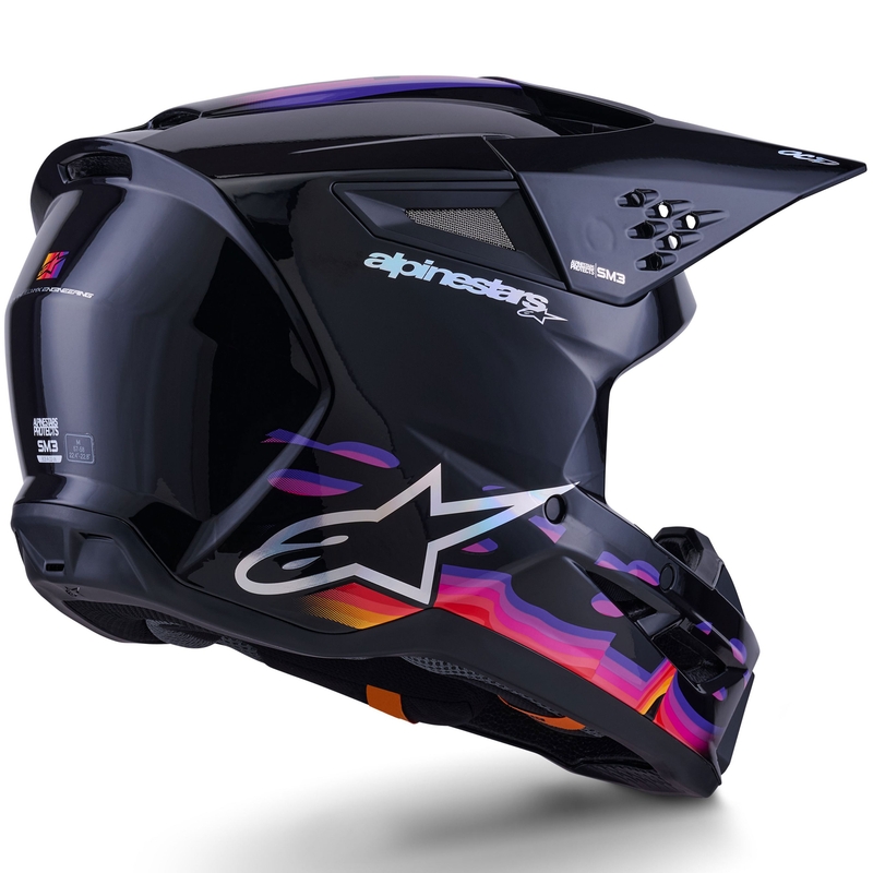 Alpinestars S-M3 Force motocrosshjelm sort-gul-rød-hvid