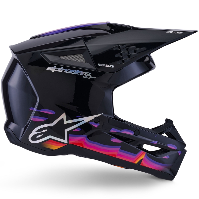 Alpinestars S-M3 Force motocrosshjelm sort-gul-rød-hvid