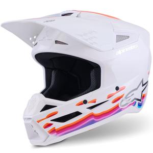 Alpinestars S-M3 Force motocrosshjelm hvid-gul-pink-lilla