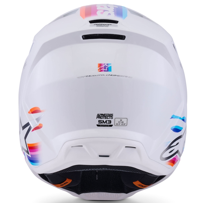 Alpinestars S-M3 Force motocrosshjelm hvid-gul-pink-lilla
